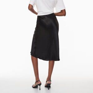 Aritzia Babaton Slip Satin Midi Skirt | Black | US4